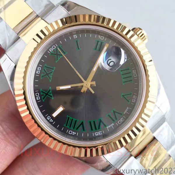 

watches automatic 2813 mechanical men 41mm stainless steel sapphire glass solid clasp president gray wristwatch montre de luxe, Slivery;brown
