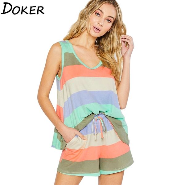 

sleepwear suits women pyjama short sleeve pajamas set woman plus size pijamas comfortable girl tank pyjamas 220329, Black;red