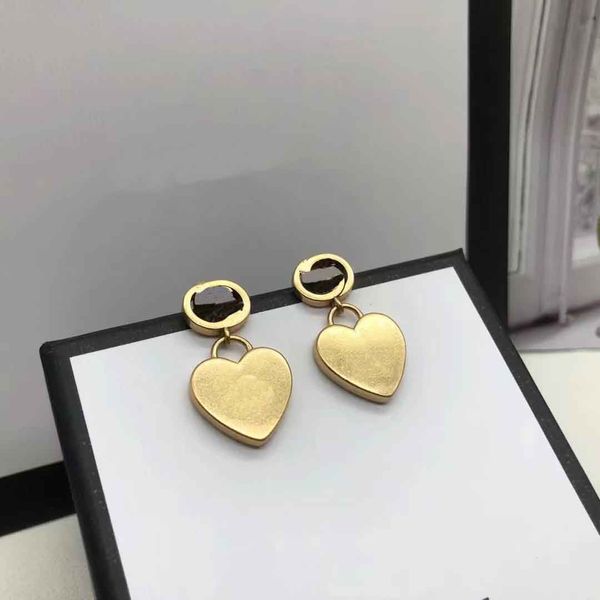 

fashion gold heart earring women rose stud couple flannel bag stainless steel thick piercing jewelry gifts woman accessories, Golden;silver