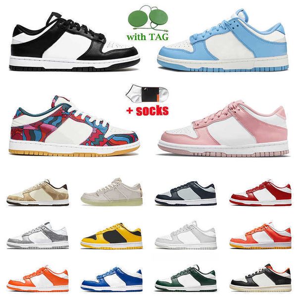 

wholesale low running shoes designer dunkes mens women skateboard og parra abstract art black white coast unc grey fog off platform sneakers