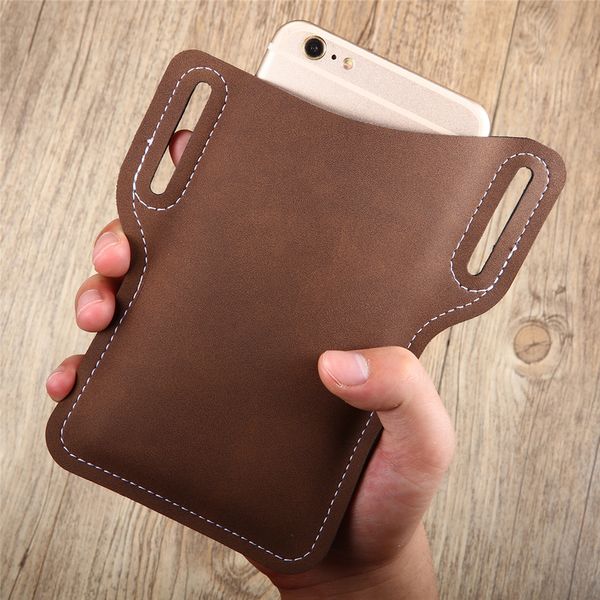 Männer Mobiltelefonschleife Holster Hülle Belt Tailentasche Requisiten Leder Geldbörse Telefon Brieftasche im Freien Mobilfunkhalter 220520