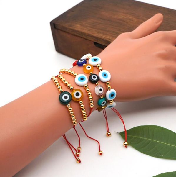 Türkische Lucky Eye Glasperlen-Armbänder, buntes Evil Eye Charm-Armband, Seilkette für Frauen, Schmuck