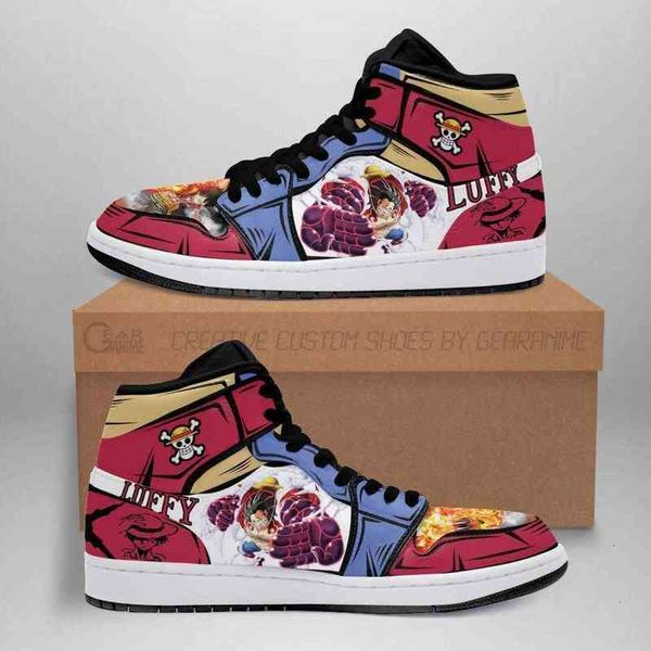 

luffy sneakers straw hat priates anime shoes fan gift, Black