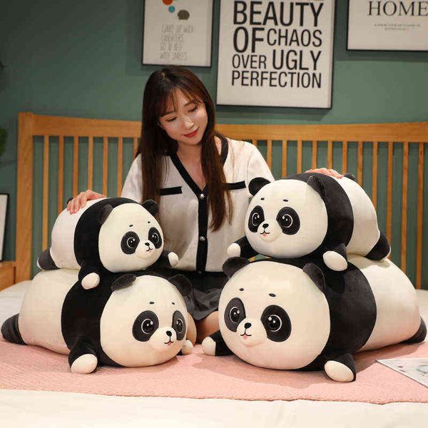 CM Cartoon Plush Panda Pillow Colls Beautiful Bear Bear Peluche Toy Fucked Soft Animal for Kids Kids Gifts J220704