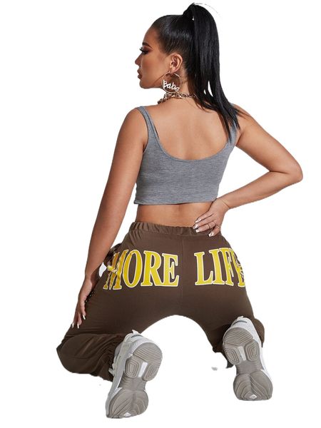 

sxy slogan graphic sweatpants y9ow#, Black;white