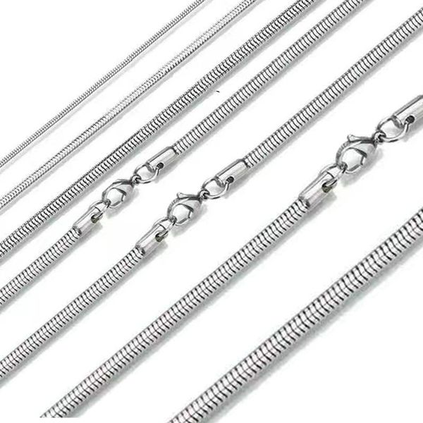 

hip hop stainless steel 0.9mm snake chain women's choker necklace for men hiphop jewelry making gift, Silver