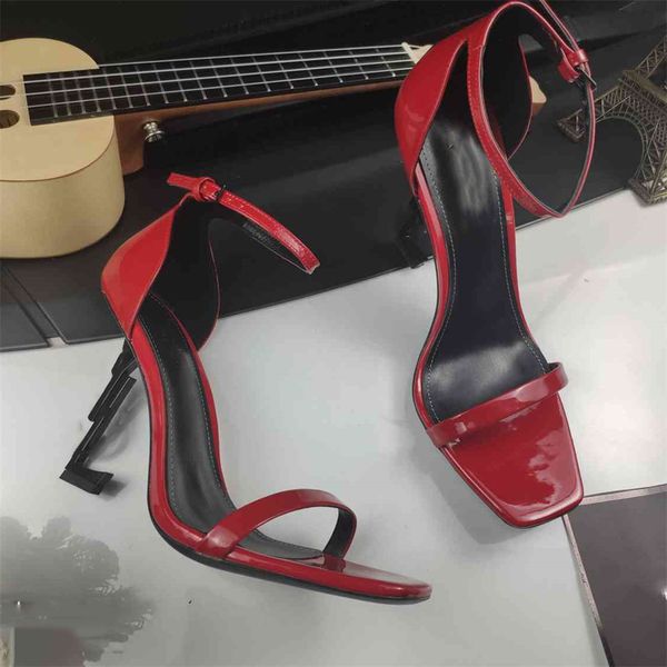 

designer high heels fashion yslity sandals leather women shoes letters 612, Black