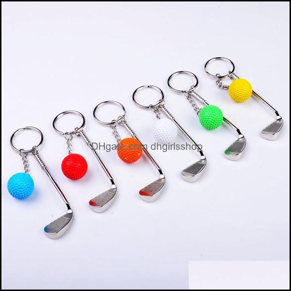 

keychains by 100pcs/lot metal mini golf novelty sports keyrings gifts for advertising drop delivery 2021 dhgirlsshop dhrrq, Silver