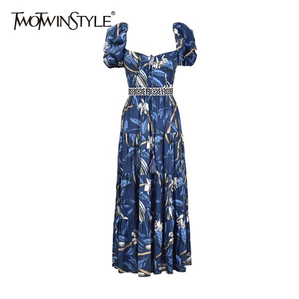

print patchwork ruffle dress for women slash neck short sleeve high waist vintage dresses female fashion summer 210423, Black;gray