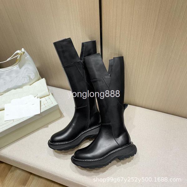 

boots 21 edition knight boots women's knee length black thick bottom high tube british style martin western cowboy