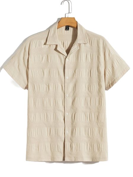 

men button front textured shirt h1er#, White;black