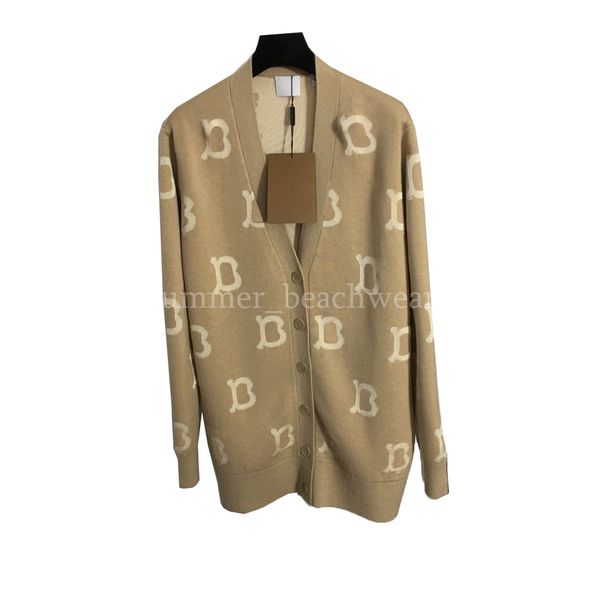 

letter print designer knits coat women v neck cardigan long sleeve knitted coat autumn winter warm outerwear, White