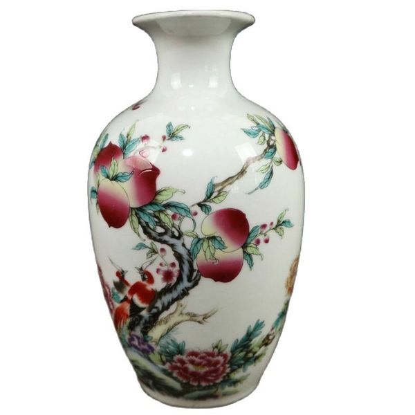 

chinese old porcelain pastel rich and longevity pattern vase, Silver