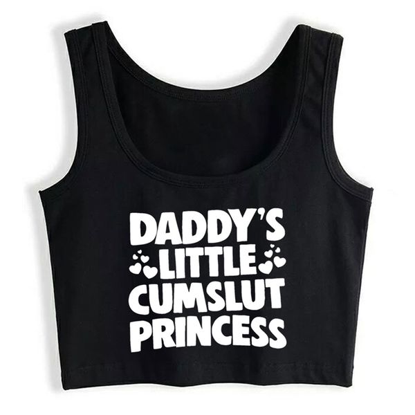 Crop Top Daddy's Little Princess Adult Humor Fun Summer Harajuku Abdl Ddlg Bdsm Sexy Kink Fet Casual Print Canotte Donna 220325