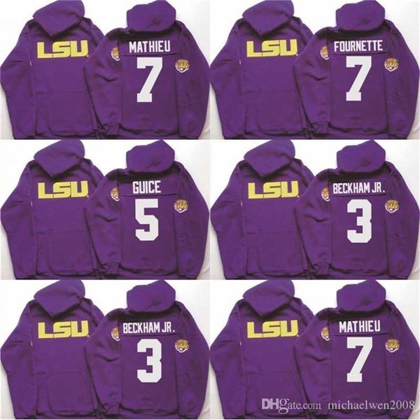 VipCeoMitNess Männer Frauen Jugend Coollege Jersey 5 Derrius Guice Tryann Mathieu 3 Odell Beckham Jr. 7 Leonard Fournette Jerseys Hoodies