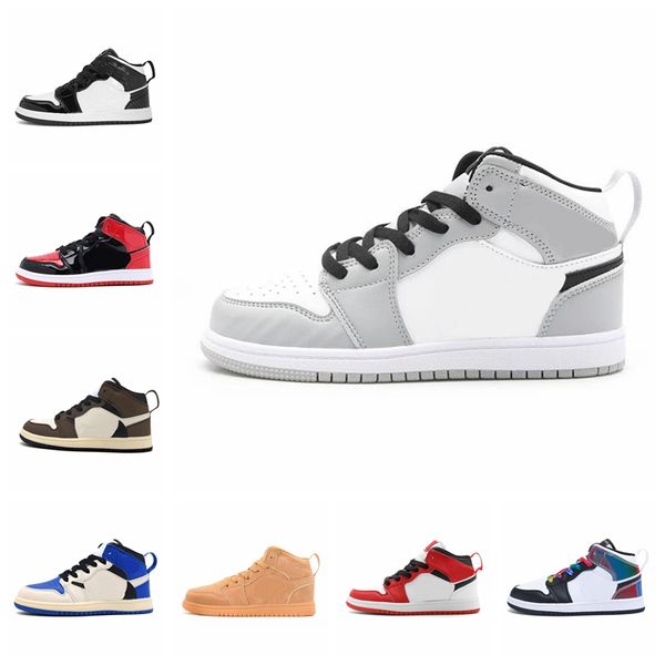 

athletic 1s kid basketball shoes game infants royal scotts obsidian chicago bred sneakers melody mid multi-color tie-dye kids with shoe, Black