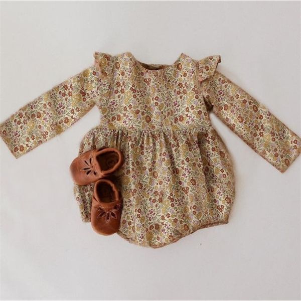 

rompers long sleeve romper jumpsuits summer onepiece fashion 100% organic cotton born baby girl clothes 024m 220802, Blue