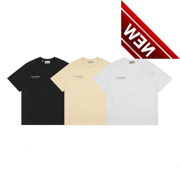 

50% off discount 2022 summer new s double line basic letter reflective short sleeve t-shirt for men and women lovers factory direct sale, White;black