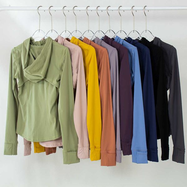 

lu-02 women's hooded yoga jacket solid color leisure sports running fitness athletic workout cardigan hoodie gym clothes, Gray