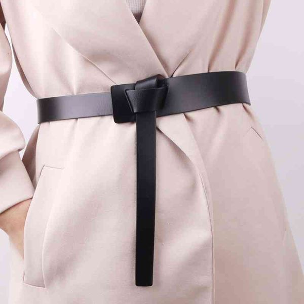 

belts coat thin belt women's leather versatile decorative suit fashion waist cover with sweater m3it, Black;brown