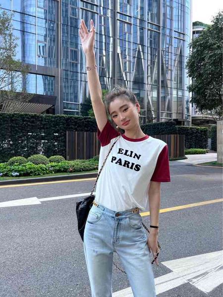 

printed short sleeve flocking, White