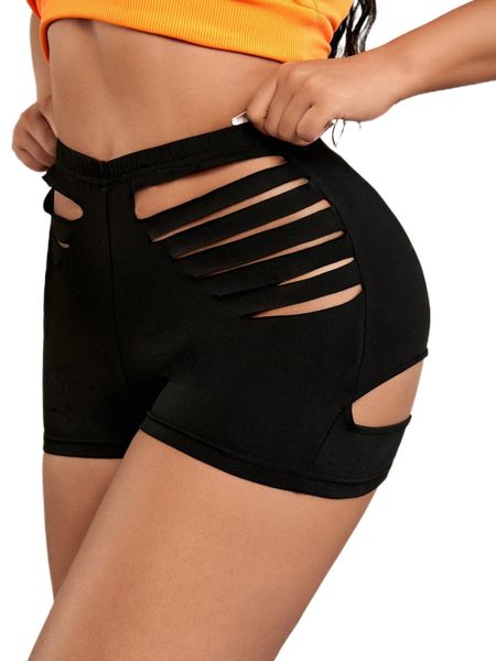 

sxy cut out high waist shorts q6ua#, White;black