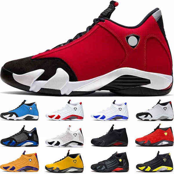 

men basketball shoes 14 14s gym blue red candy cane university gold hyper royal mens trainers sports sneakers size 40-47, Black;white