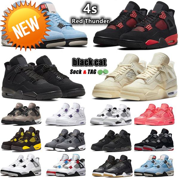 

boots university blue bred og jumpman 4 4s basketball shoes sail black cat