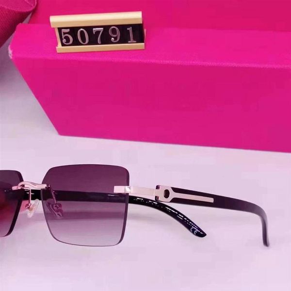 

2021 whole sell rimless t50791 delicate fashion sunglasses metal driving glasses c decoration designer uv4288e, White;black