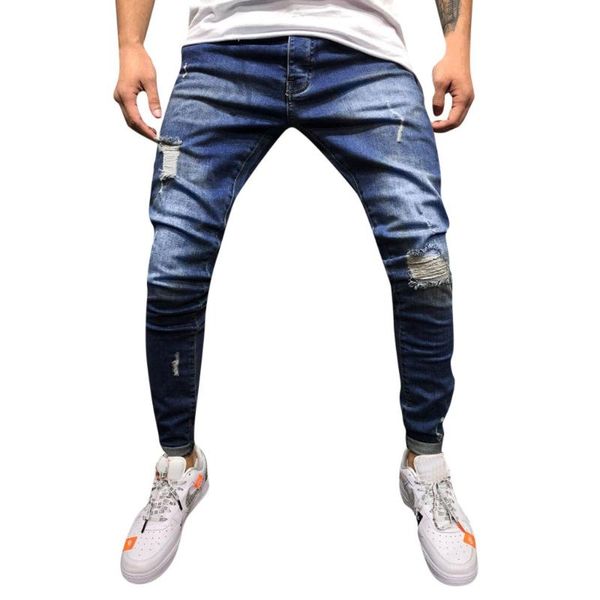 Мужские джинсы теплые пушистые осенние брюки отверстия джинсовая джинсовая джинсовая джинсовая джинсовая джинсовая джинсовая трюма.