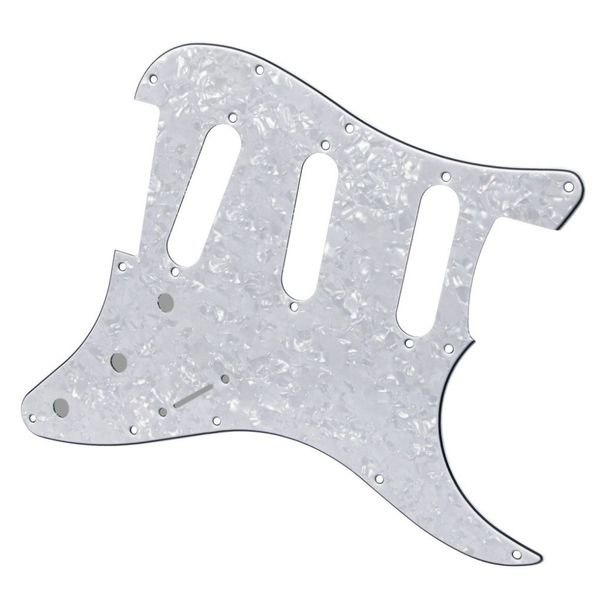 

white pearl 11 holes sss guitar pickguard scratch plate 4ply back plate tremolo cover screws for guitar accessories