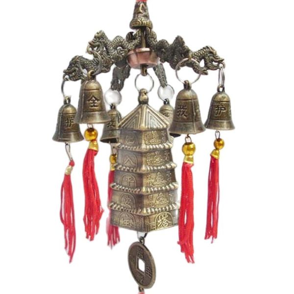 

china light tower wind bell tower with six bells meshach wangcai angle most powerful bells, Black