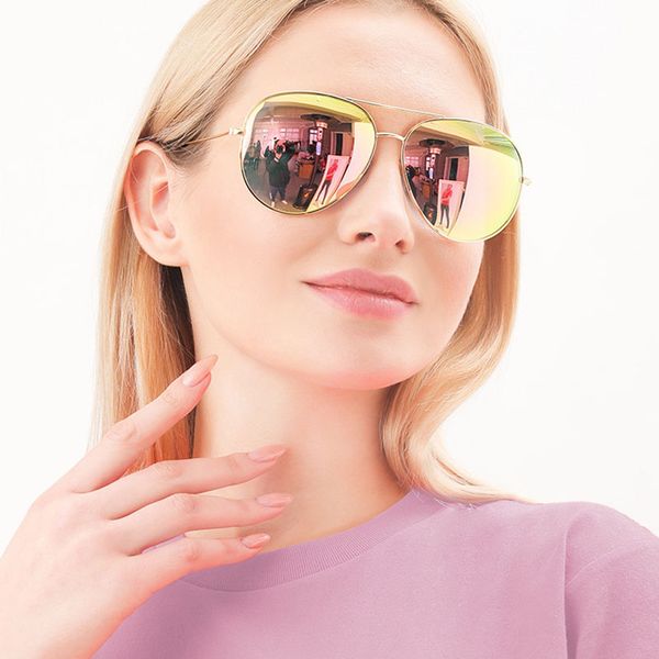 

classic aviation ladies sunglasses oval metal frame uv 400 mirrored polarized shades sun glasses for women xd-3025v, White;black
