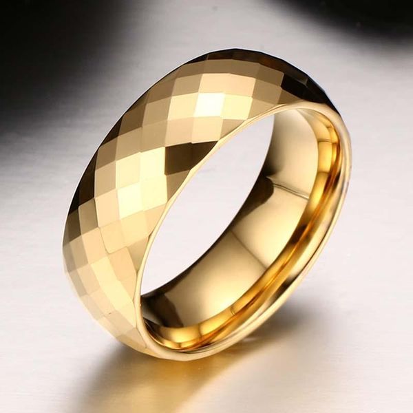 Eheringe Diamant Wolframstahl Gold Facettierter Ring Herren Trend Domineering Face Ins Online Celebrity Fashion RingHochzeit