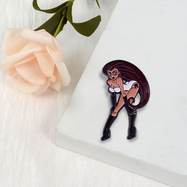 

team rocket jessie pocket monster enamel pin james and meowth trying to steal ash's pika brooch, Blue