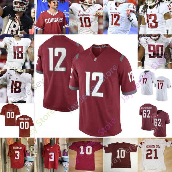 

washington state wsu cougars football jersey ncaa college anthony gordon max borghi winston jr. arconado patmon rodgers iii harris bell, Black