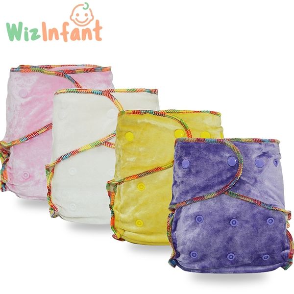 

wizinfant bamboo velour fitted cloth diaper ai2,onesize, no synthetic material touch baby's skin,birth to potty /5-18kg baby 220425