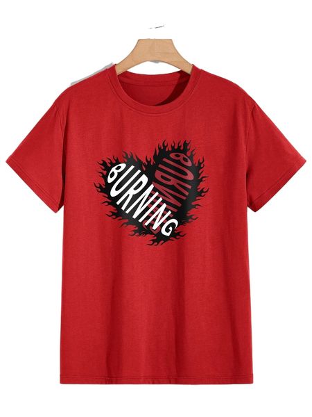 

romwe guys heart letter graphic tee t4yd#, White;black