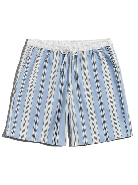 

romwe guys striped shorts m1bh#, White;black