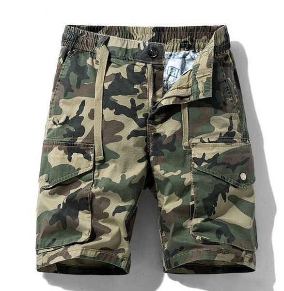 

men summer casual tactical shorts mens brand cotton 2022 multi-pocket camouflage cargo pants, White;black