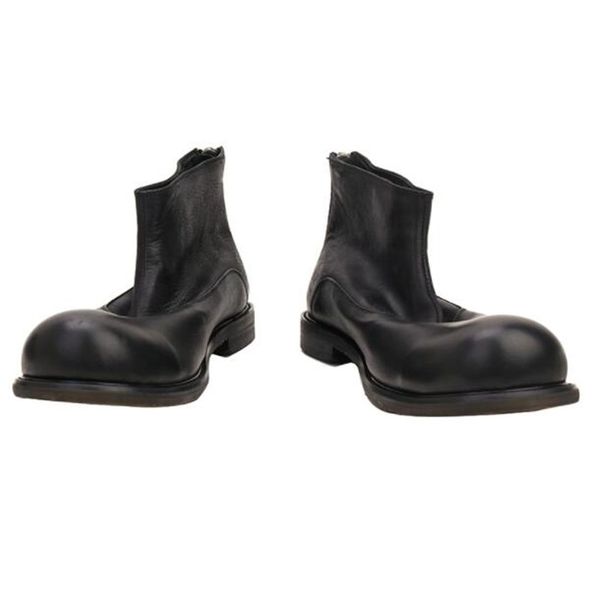 

men black ankle boot round toe men's sneakers zip soft leather man trainers