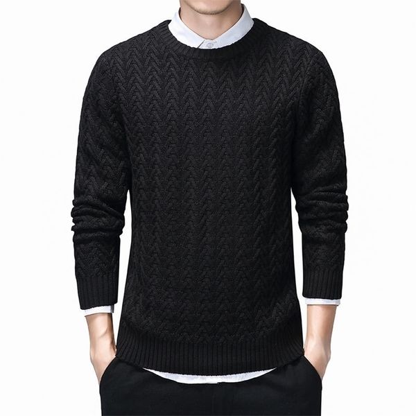 

100% cotton sweater men autumn winter slim fit pullovers men argyle pattern o-neck pull homme christmas sweaters black 3xl 201203, White;black