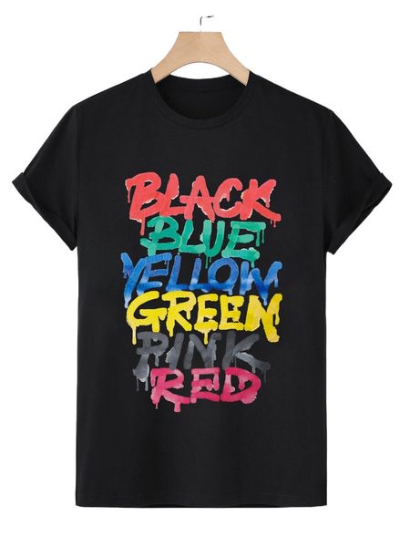 

men letter graphic tee l6zz#, White;black