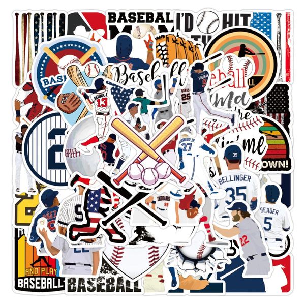 

50pcs baseball sports sticker softball graffiti kids toy skateboard car motorcycle bicycle sticker decals wholesale