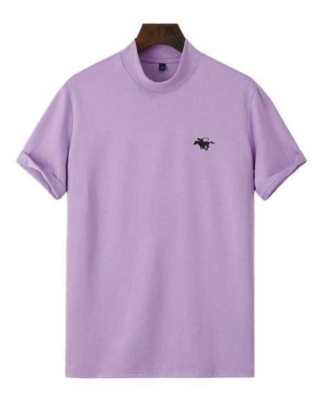 

men figure embroidery mock neck tee v4kw#, White;black