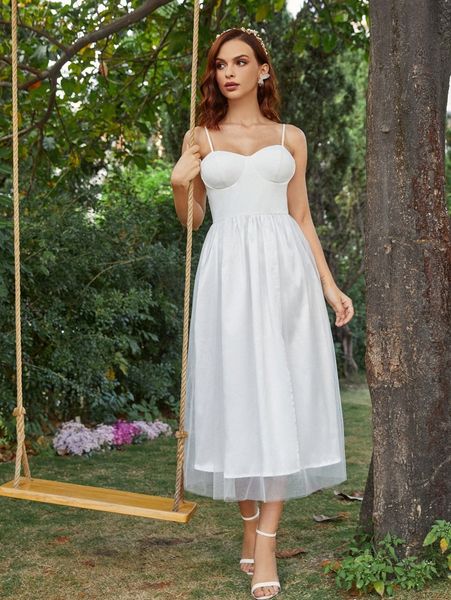 

split thigh mesh hem cami dress m0ri#, Black;gray