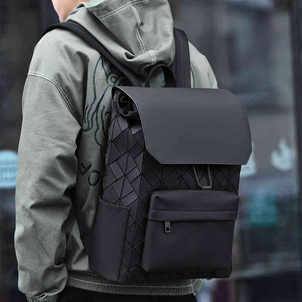 HBP New Rackpack Fashion Brand Geometry Lingge School School Back Commuting Computer Bag Fashion Fashion Brackpack Man 220811