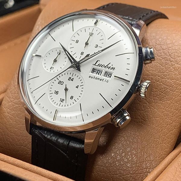 Нарученные часы Luobin Automatic Watch Men Men Business's Mechanical Luxury 42-мм многофункциональная водонепроницаемая светящаяся 2022