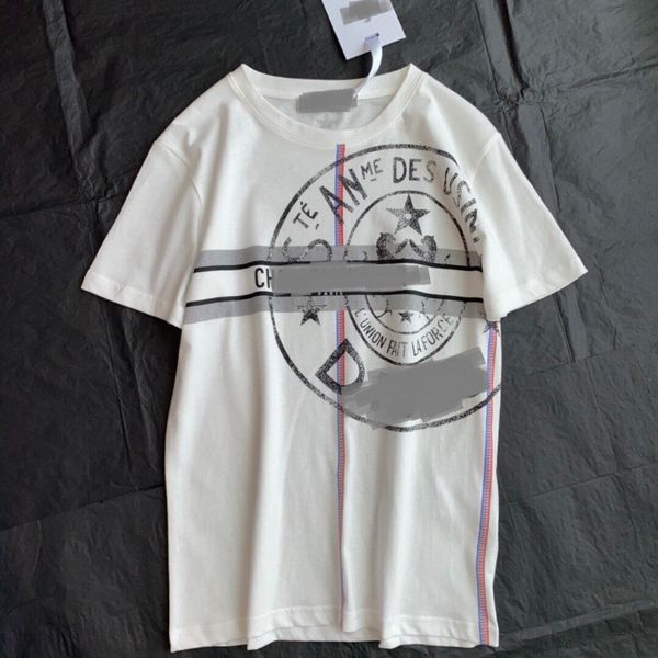 

women's t-shirt designer chaopai 22 early spring new d family printed upper body is super good-looking, showing temperament, white, ver