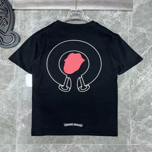 

luxury mens brand t shirts ch fashion man tees sanskrit letter t-shirt summer horseshoe flower cross short sleeve designer tshirts hip hop s, White;black